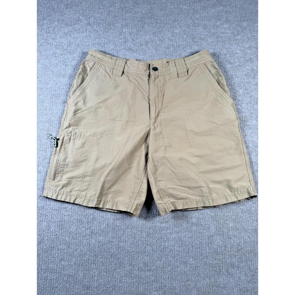 Columbia Cargo Shorts Mens 36x9.5  Relaxed Fit Cotton Beige Outdoor Beach Summer